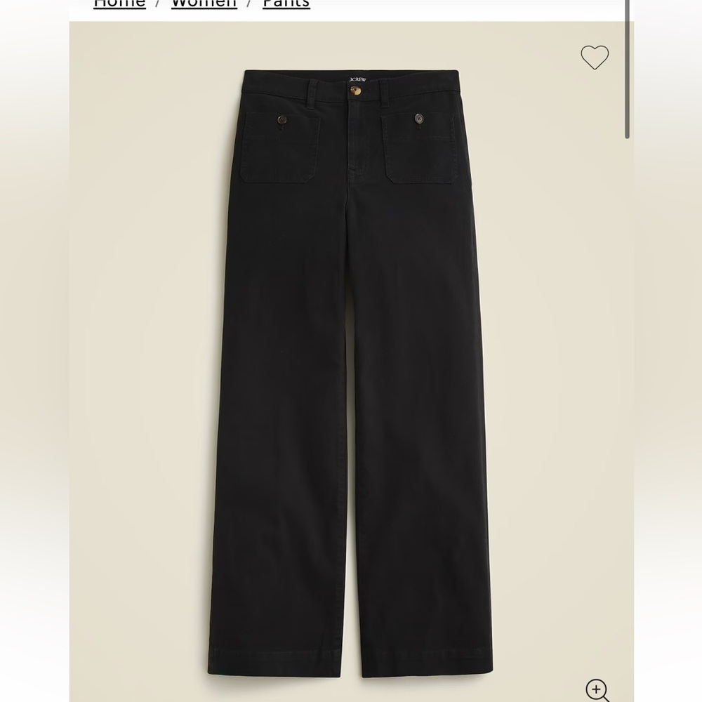 J. Crew Sailor Slim Wide Leg Chino Pant - Black sz 29